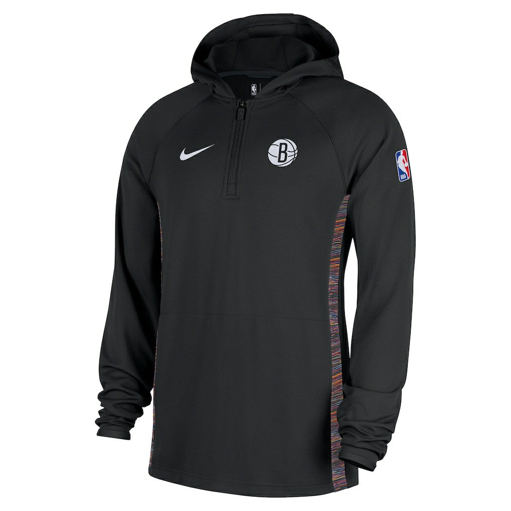 Brooklyn Nets 2025/26 City Edition Remix Authentic On-Court Quarter-Zip Dri-FIT Hooded Jacket Black