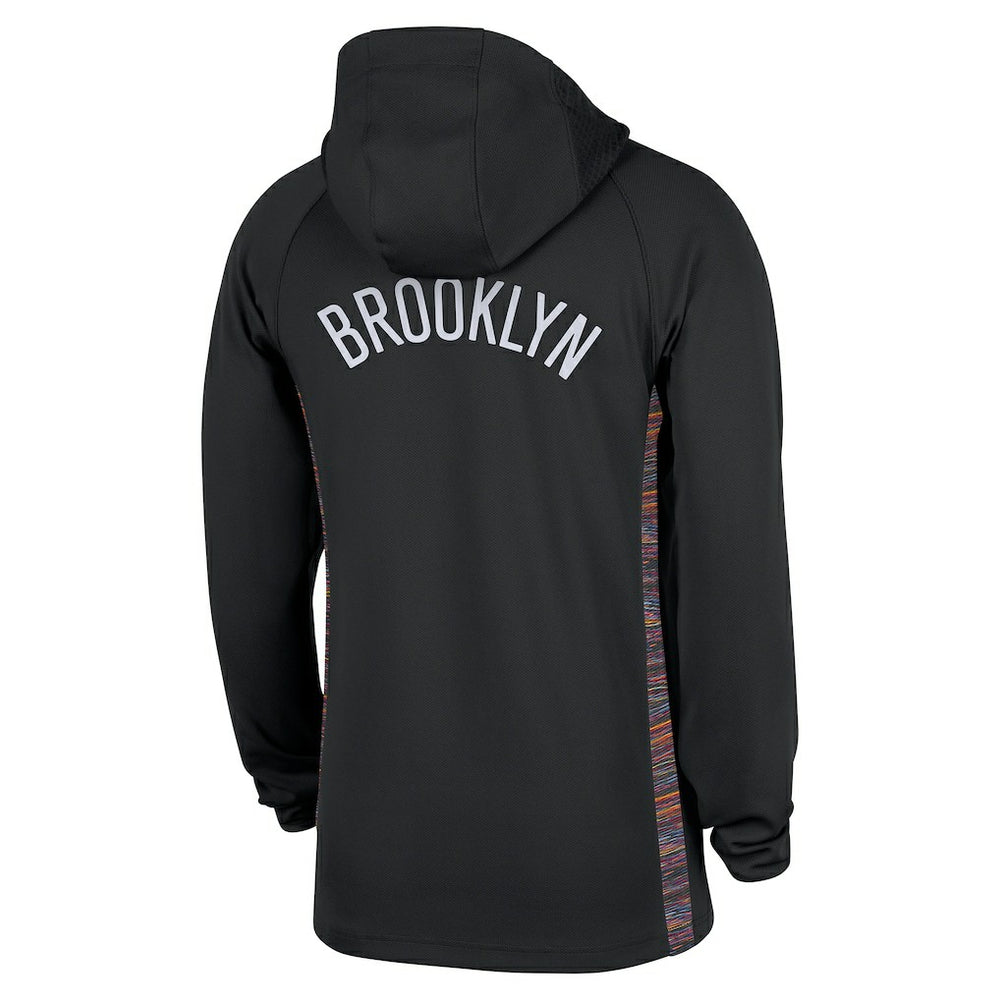 Brooklyn Nets 2025/26 City Edition Remix Authentic On-Court Quarter-Zip Dri-FIT Hooded Jacket Black