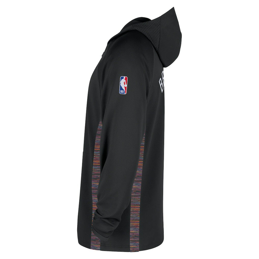 Brooklyn Nets 2025/26 City Edition Remix Authentic On-Court Quarter-Zip Dri-FIT Hooded Jacket Black