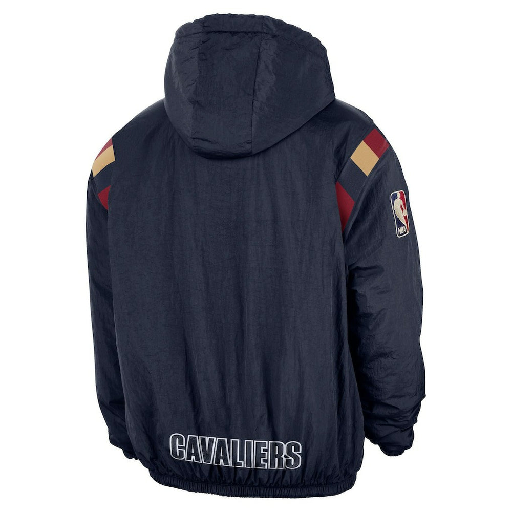 Cleveland Cavaliers Hardwood Classics Therma-FIT Half-Zip Hooded Windbreaker Navy