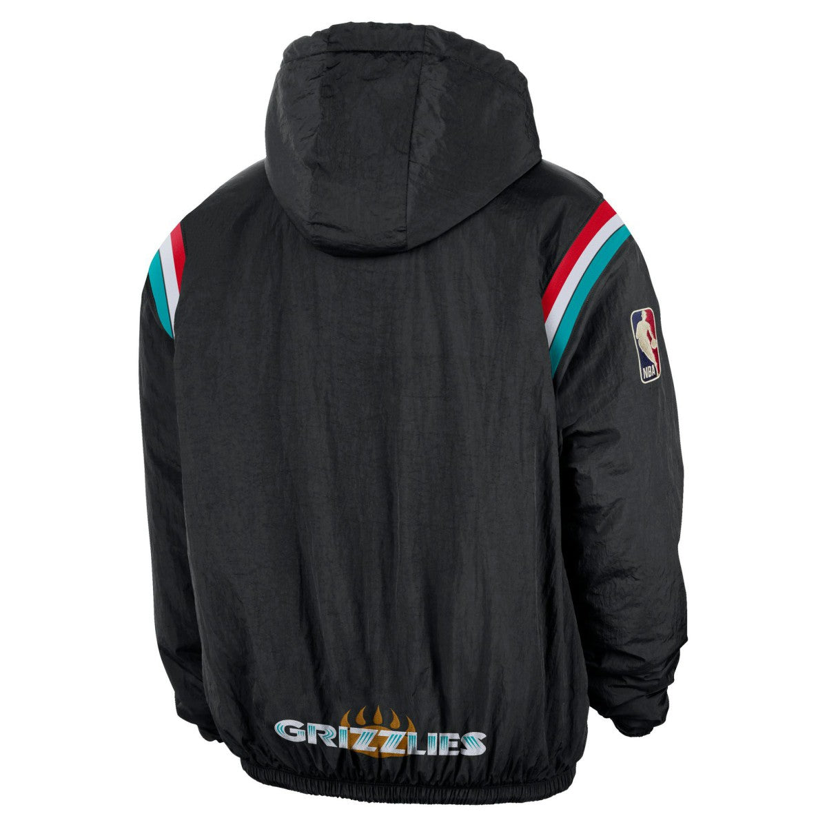 Memphis Grizzlies Hardwood Classics Therma-FIT Half-Zip Hooded Windbreaker Black