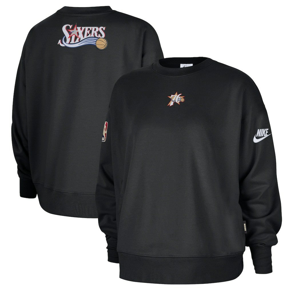 Philadelphia 76ers Women's Classic Edition Hardwood Classics Premium Phoenix Fleece Sweatshirt Black