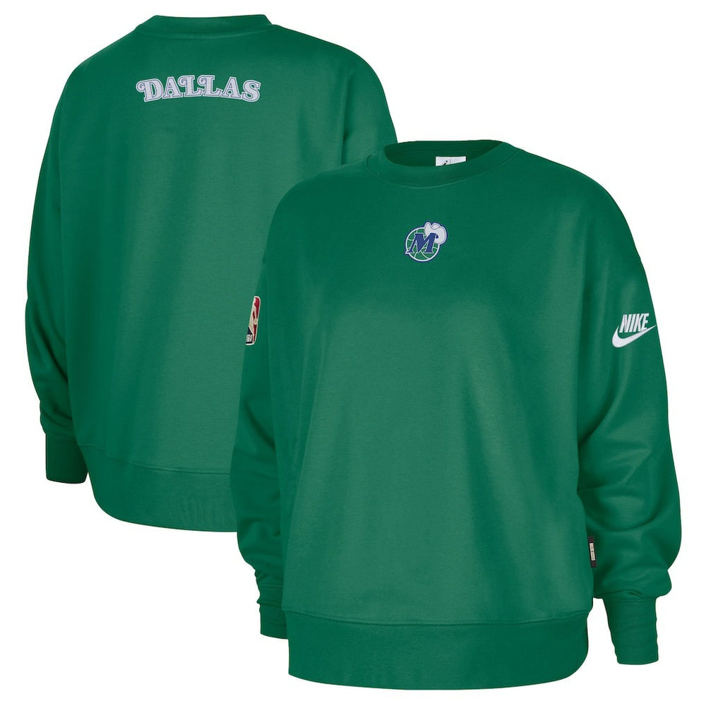 Dallas Mavericks Women's Classic Edition Hardwood Classics Premium Phoenix Fleece Sweatshirt Green