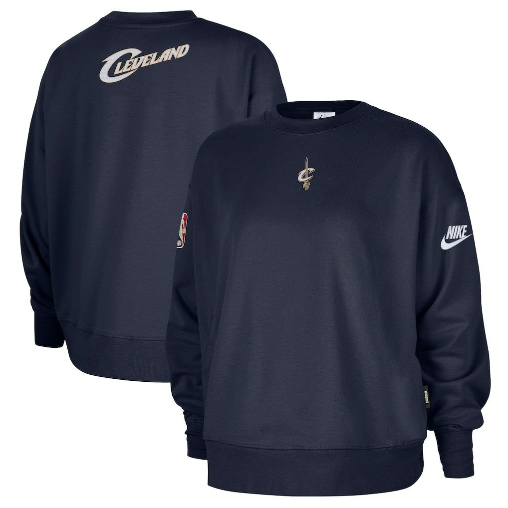 Cleveland Cavaliers Women's Classic Edition Hardwood Classics Premium Phoenix Fleece Sweatshirt Navy
