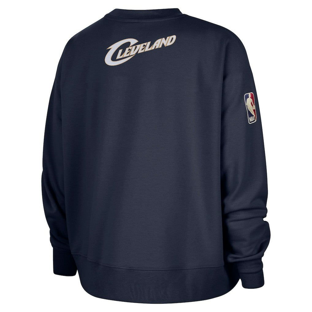 Cleveland Cavaliers Women's Classic Edition Hardwood Classics Premium Phoenix Fleece Sweatshirt Navy