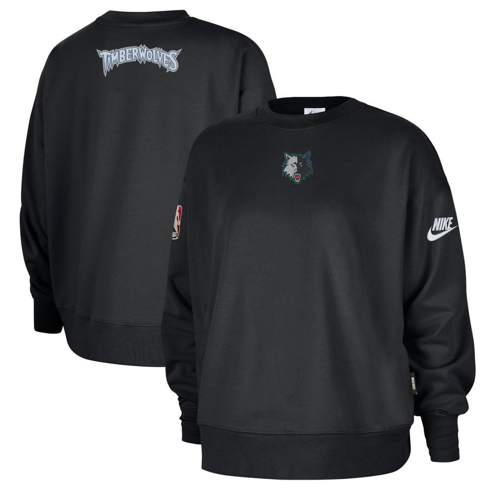 Minnesota Timberwolves Women's Classic Edition Hardwood Classics Premium Phoenix Fleece Sweatshirt Black