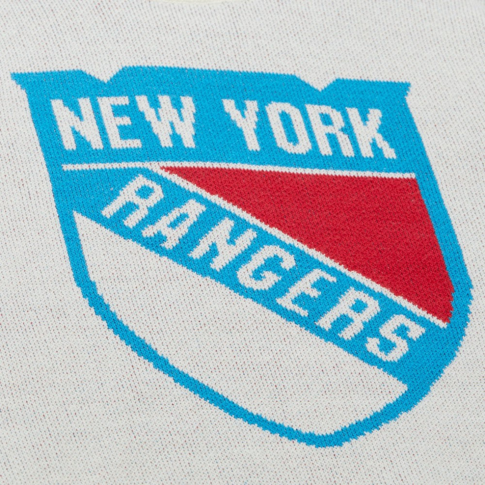 NHL New York Rangers Mitchell & Ness Centennial Retro Logo Sweater - Cream