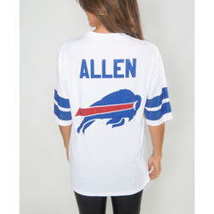 Josh Allen Buffalo Bills Cuce Women's Crystal V-Neck Tunic White