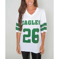 Saquon Barkley Philadelphia Eagles Cuce Women's Crystal V-Neck Tunic White