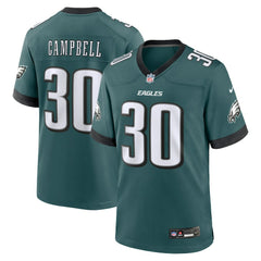 Jihaad Campbell Philadelphia Eagles 2025 NFL Draft First Round Pick Game Jersey Green