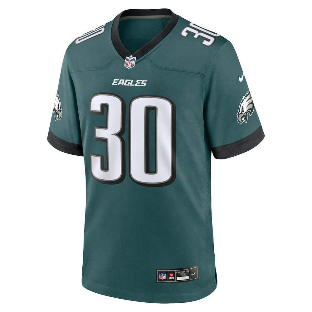 Jihaad Campbell Philadelphia Eagles 2025 NFL Draft First Round Pick Game Jersey Green