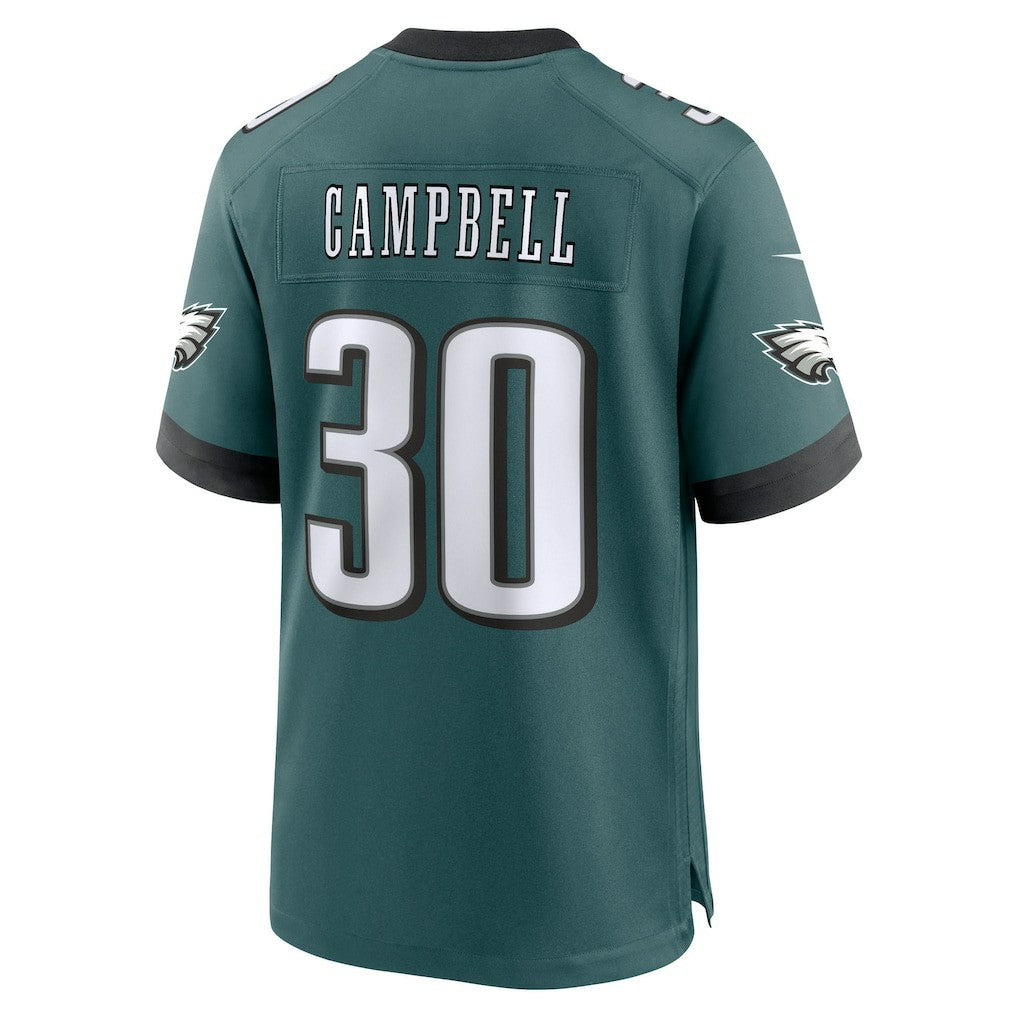 Jihaad Campbell Philadelphia Eagles 2025 NFL Draft First Round Pick Game Jersey Green