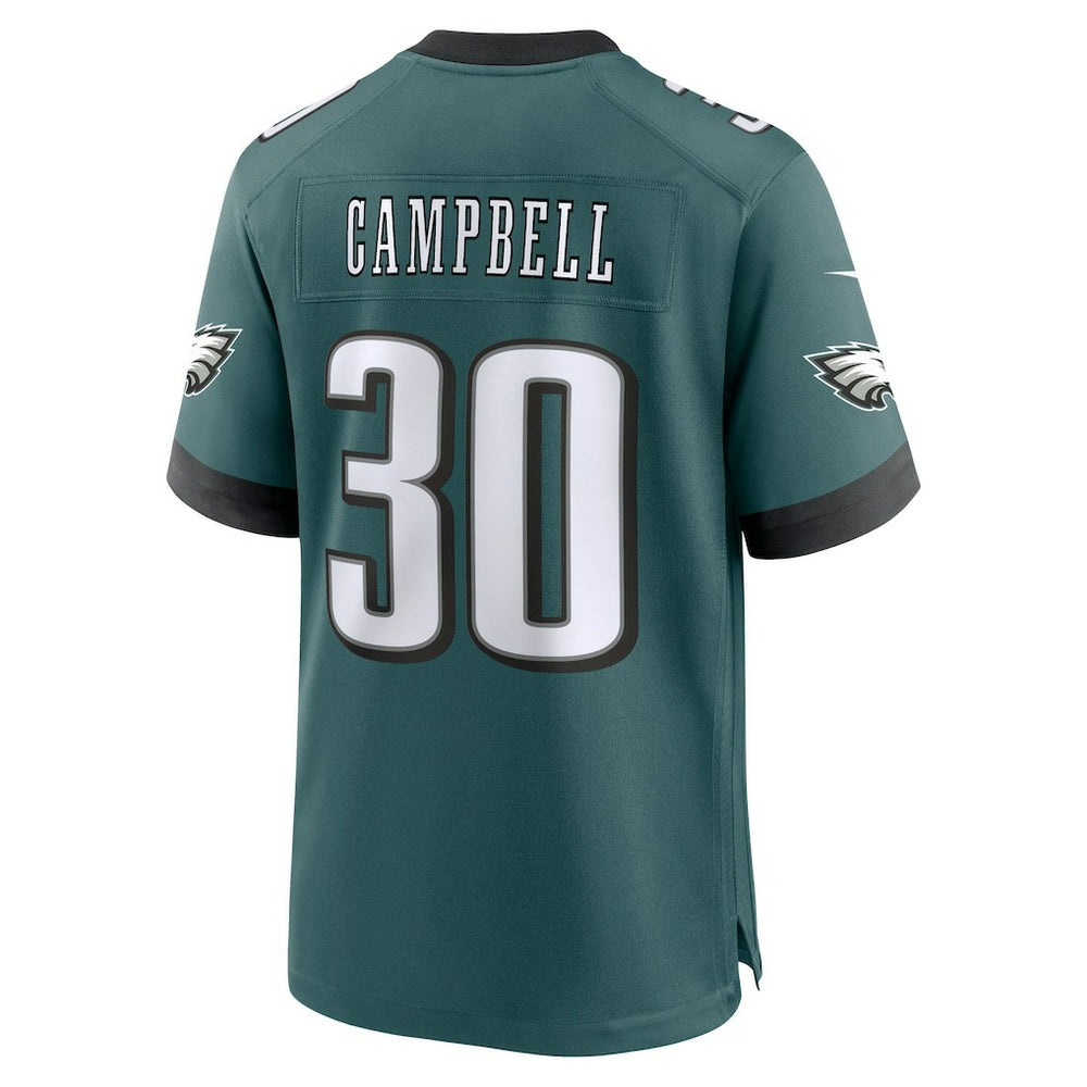 Jihaad Campbell Philadelphia Eagles 2025 NFL Draft First Round Pick Game Jersey Green