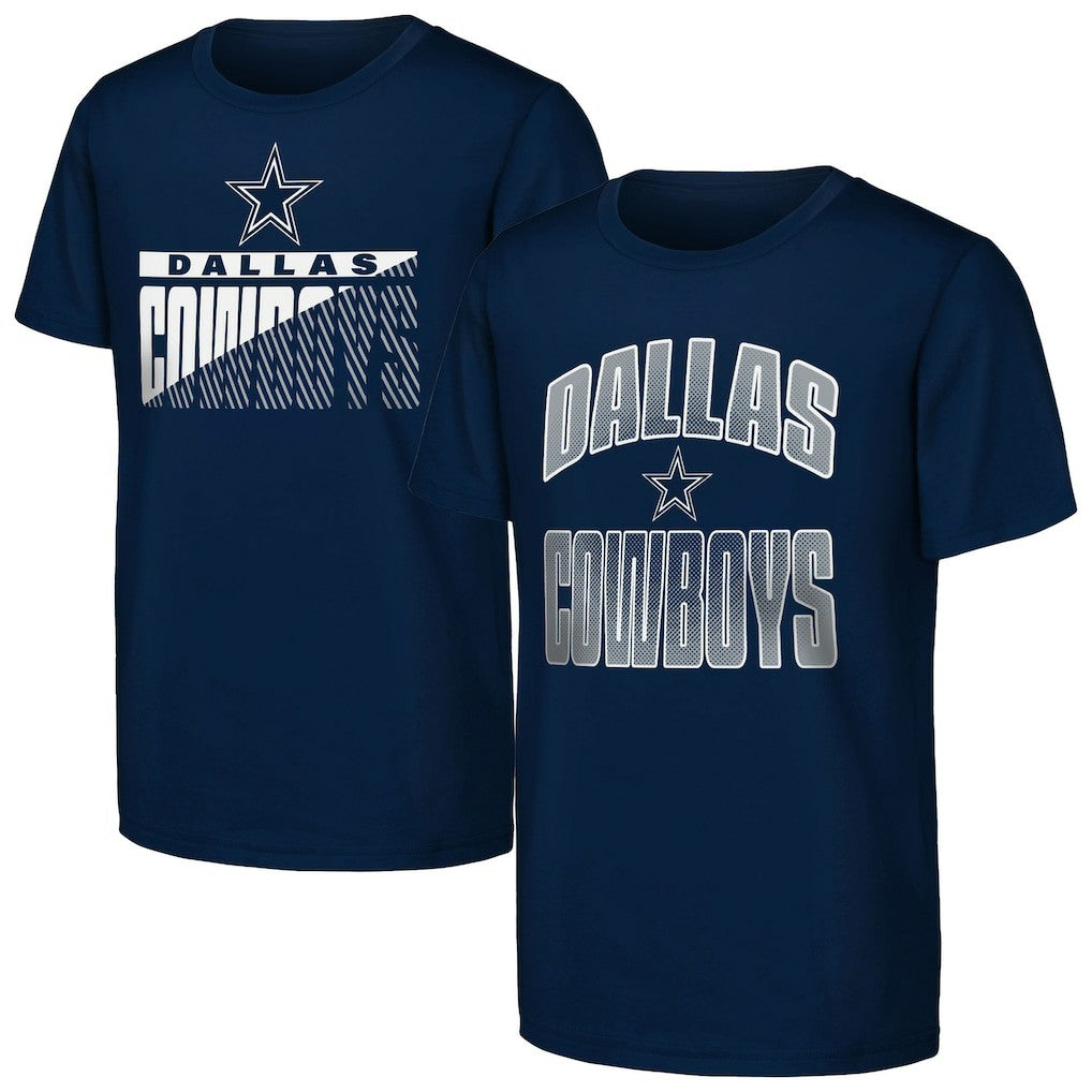 Dallas Cowboys Outerstuff Youth Never Quit 2-Pack T-Shirt Set Navy