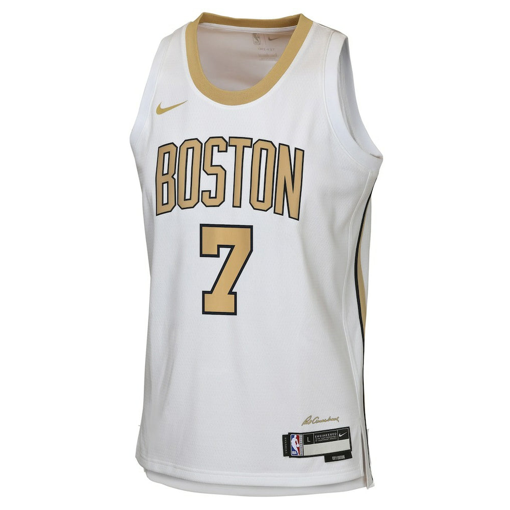 Jaylen Brown Boston Celtics Youth 2025/26 City Edition Swingman Jersey White