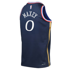 Tyrese Maxey Philadelphia 76ers Youth 2025/26 City Edition Swingman Jersey Navy