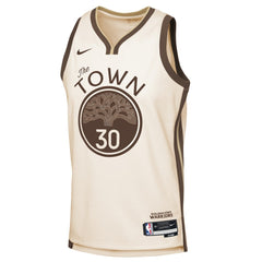 Stephen Curry Golden State Warriors Youth 2025/26 City Edition Swingman Jersey Tan