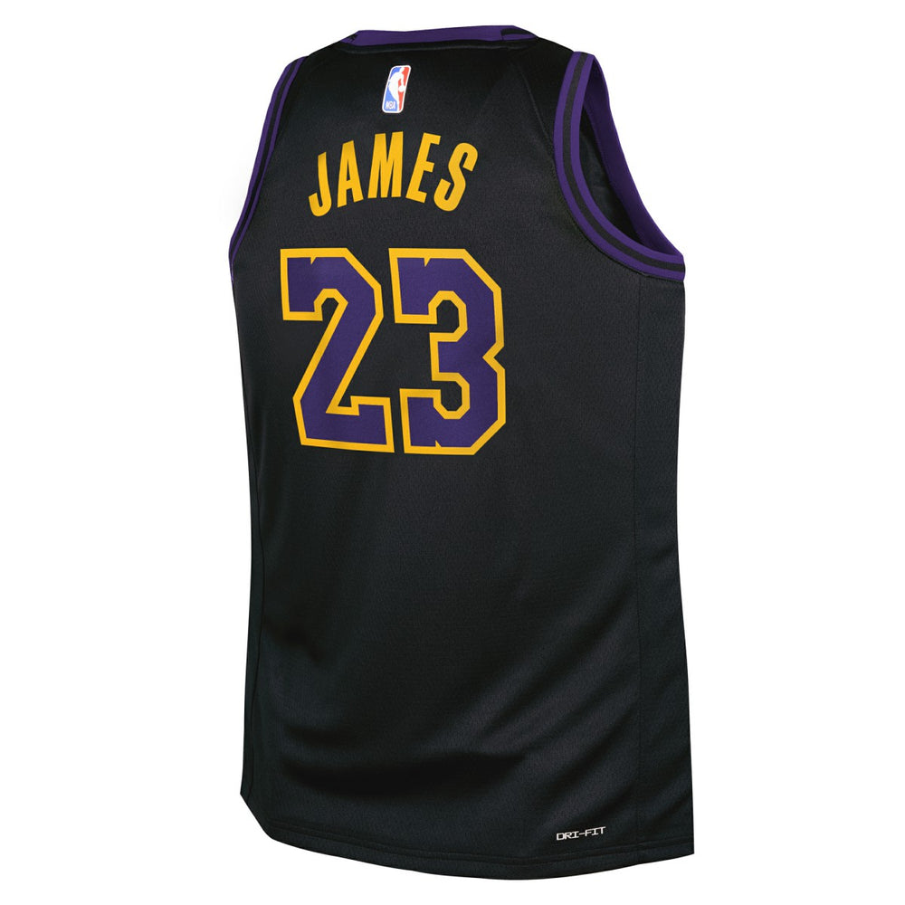 LeBron James Los Angeles Lakers Youth 2025/26 City Edition Swingman Jersey Black