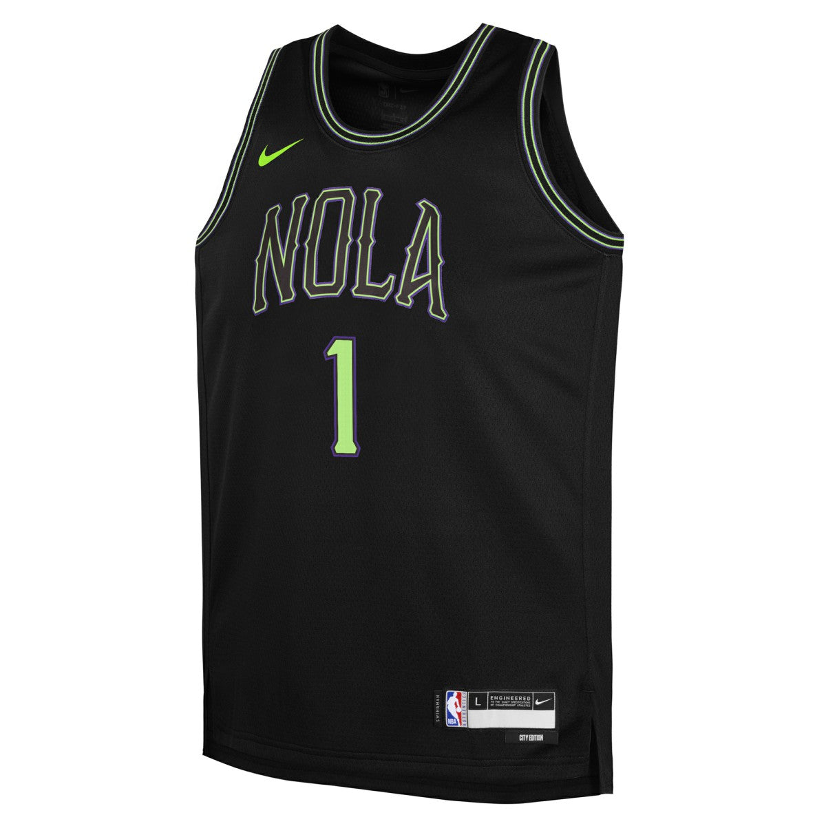Zion Williamson New Orleans Pelicans Youth 2025/26 City Edition Swingman Jersey Black