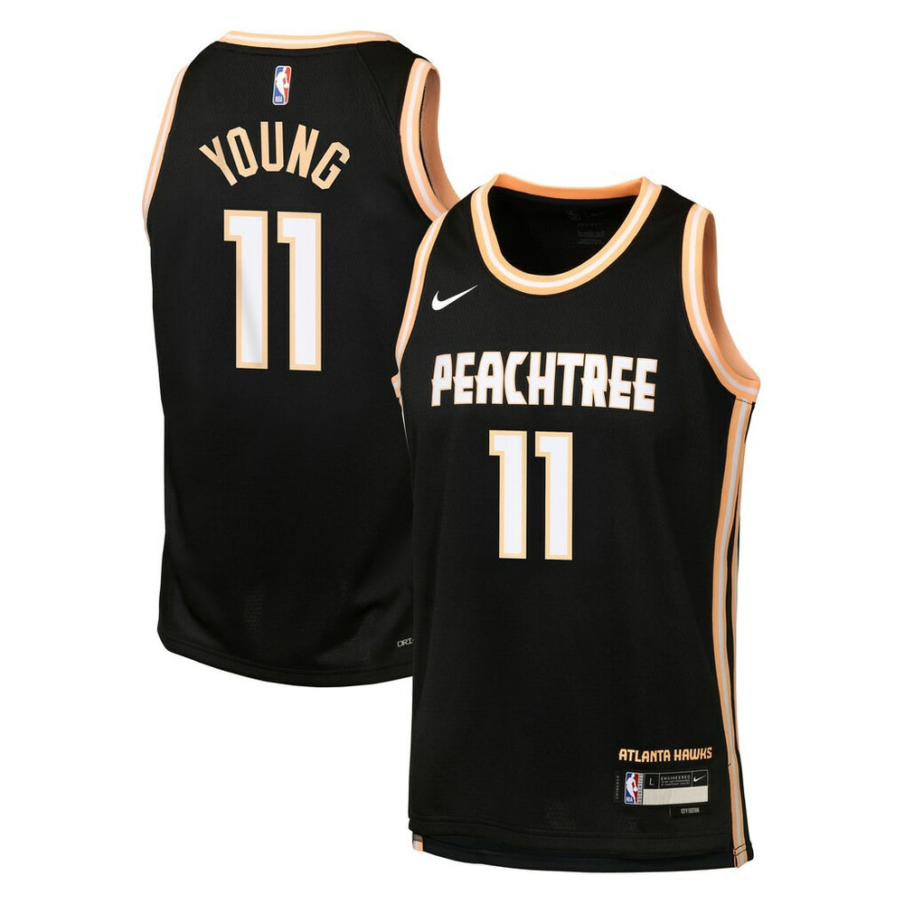 Trae Young Atlanta Hawks Youth 2025/26 City Edition Swingman Jersey Black