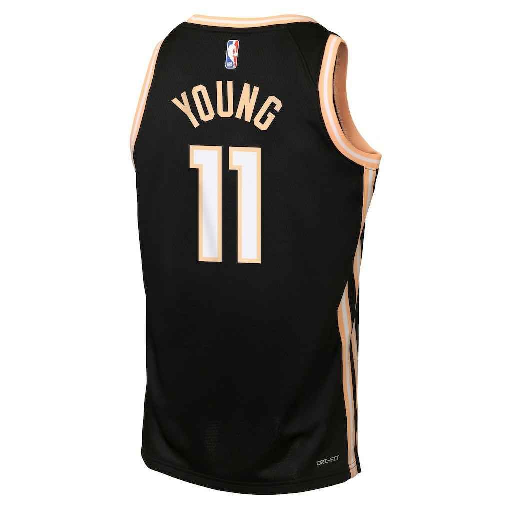 Trae Young Atlanta Hawks Youth 2025/26 City Edition Swingman Jersey Black