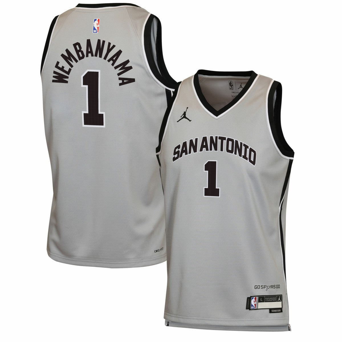 Victor Wembanyama San Antonio Spurs Jordan Brand Youth Swingman Jersey Statement Edition Silver