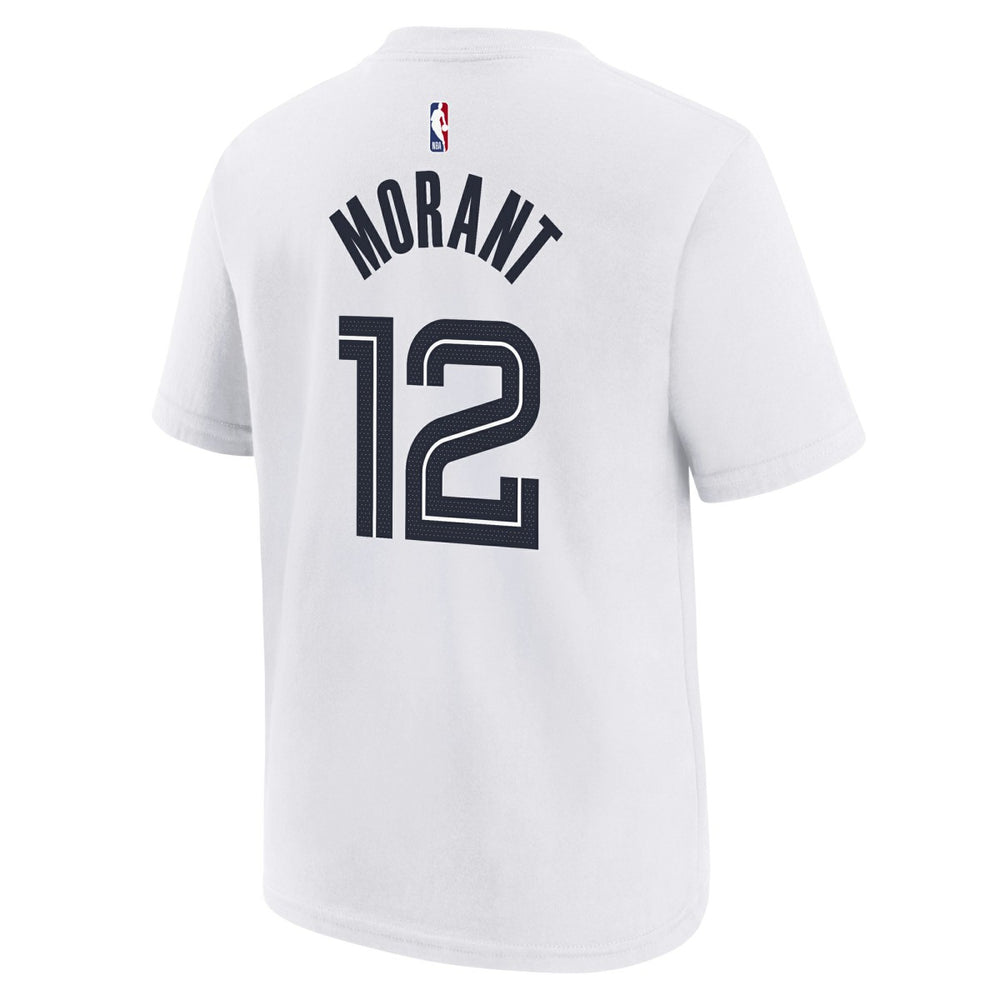 Ja Morant Memphis Grizzlies Youth 2025/26 City Edition Name & Number T-Shirt White