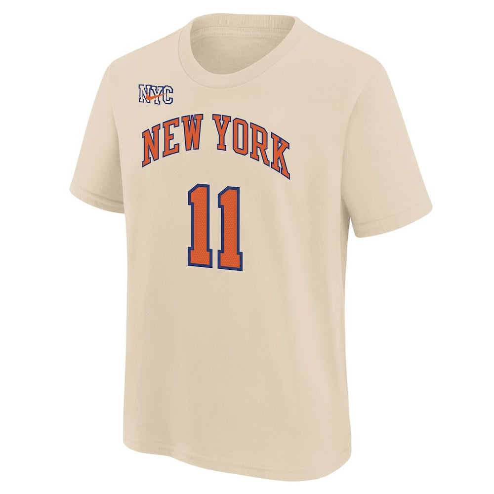 Jalen Brunson New York Knicks Youth 2025/26 City Edition Name & Number T-Shirt Cream