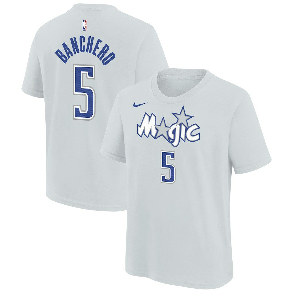 Paolo Banchero Orlando Magic Youth 2025/26 City Edition Name & Number T-Shirt Silver