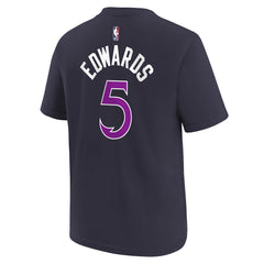 Anthony Edwards Minnesota Timberwolves Youth 2025/26 City Edition Name & Number T-Shirt Purple