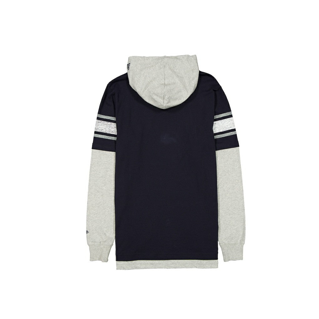 Dallas Cowboys New Era Twofer Layered Long Sleeve Hoodie T-Shirt Navy