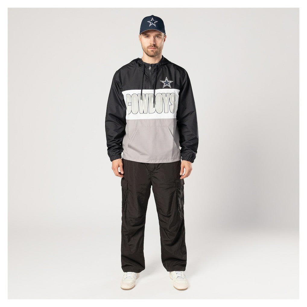 Dallas Cowboys New Era Ripstop Quarter-Zip Hooded Windbreaker Navy