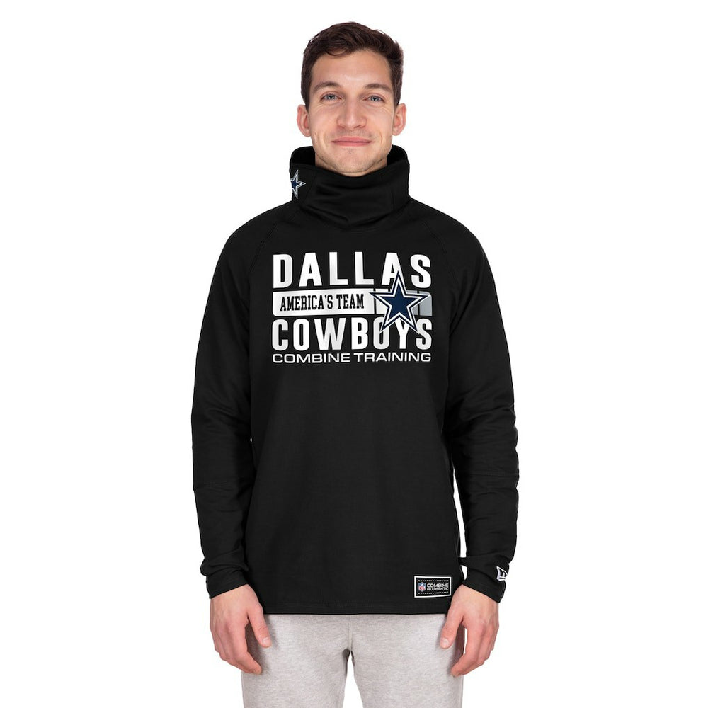 Dallas Cowboys New Era Functional Fandom Balaclava Helmet Stripe Tri-Blend Hoodie Black