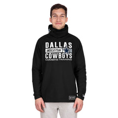 Dallas Cowboys New Era Functional Fandom Balaclava Helmet Stripe Tri-Blend Hoodie Black