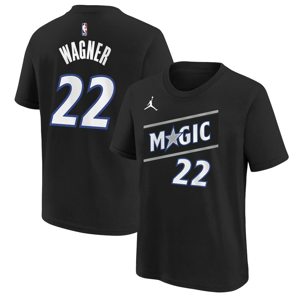 Franz Wagner Orlando Magic Jordan Brand Youth Statement Edition Name & Number T-Shirt Black