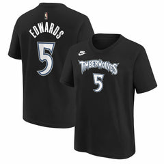 Anthony Edwards Minnesota Timberwolves Youth Name & Number T-Shirt Classic Edition Black