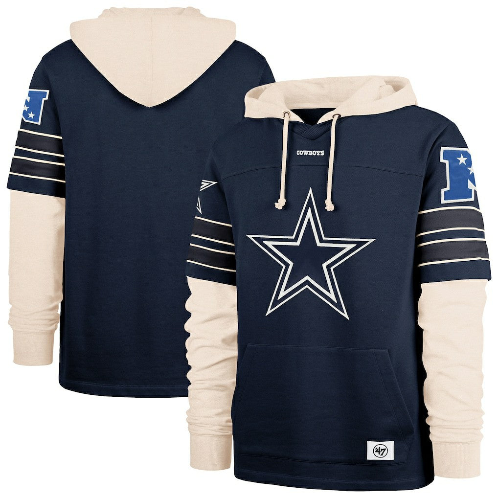 Dallas Cowboys '47 Split Zone Cornerback Duo Hoodie Navy