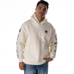 Dallas Cowboys The Wild Collective Unisex Stacked Graphic Sleeve Fleece Hoodie White