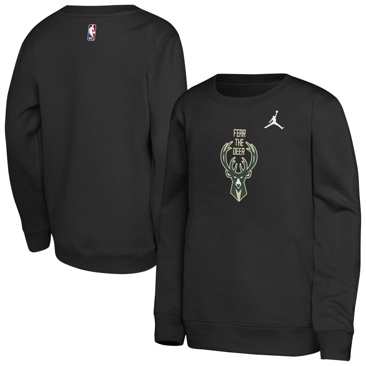Milwaukee Bucks Jordan Brand Youth Courtside Statement Edition Sweatshirt Black