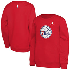 Philadelphia 76ers Jordan Brand Youth Courtside Statement Edition Sweatshirt Red