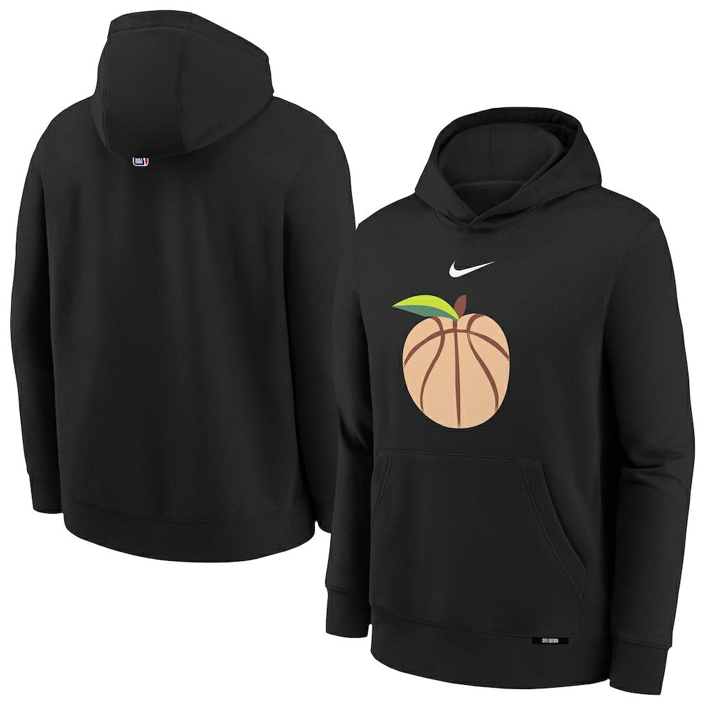 Atlanta Hawks Youth 2025/26 City Edition Club Fleece Pullover Hoodie Black