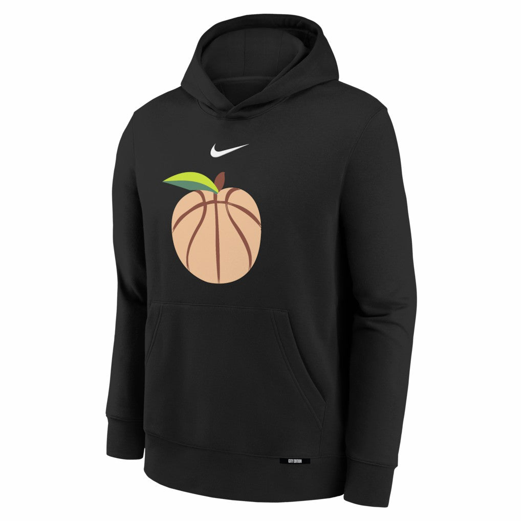 Atlanta Hawks Youth 2025/26 City Edition Club Fleece Pullover Hoodie Black