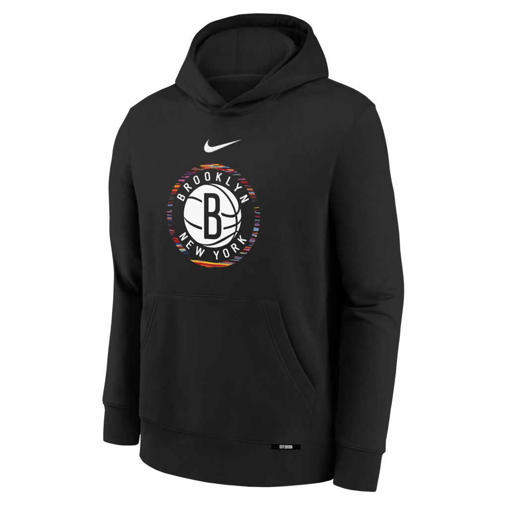 Brooklyn Nets Youth 2025/26 City Edition Club Fleece Pullover Hoodie Black