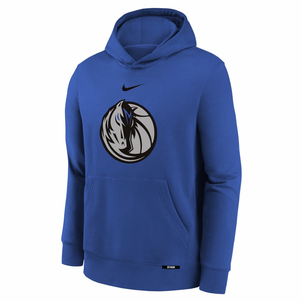 Dallas Mavericks Youth 2025/26 City Edition Club Fleece Pullover Hoodie Royal