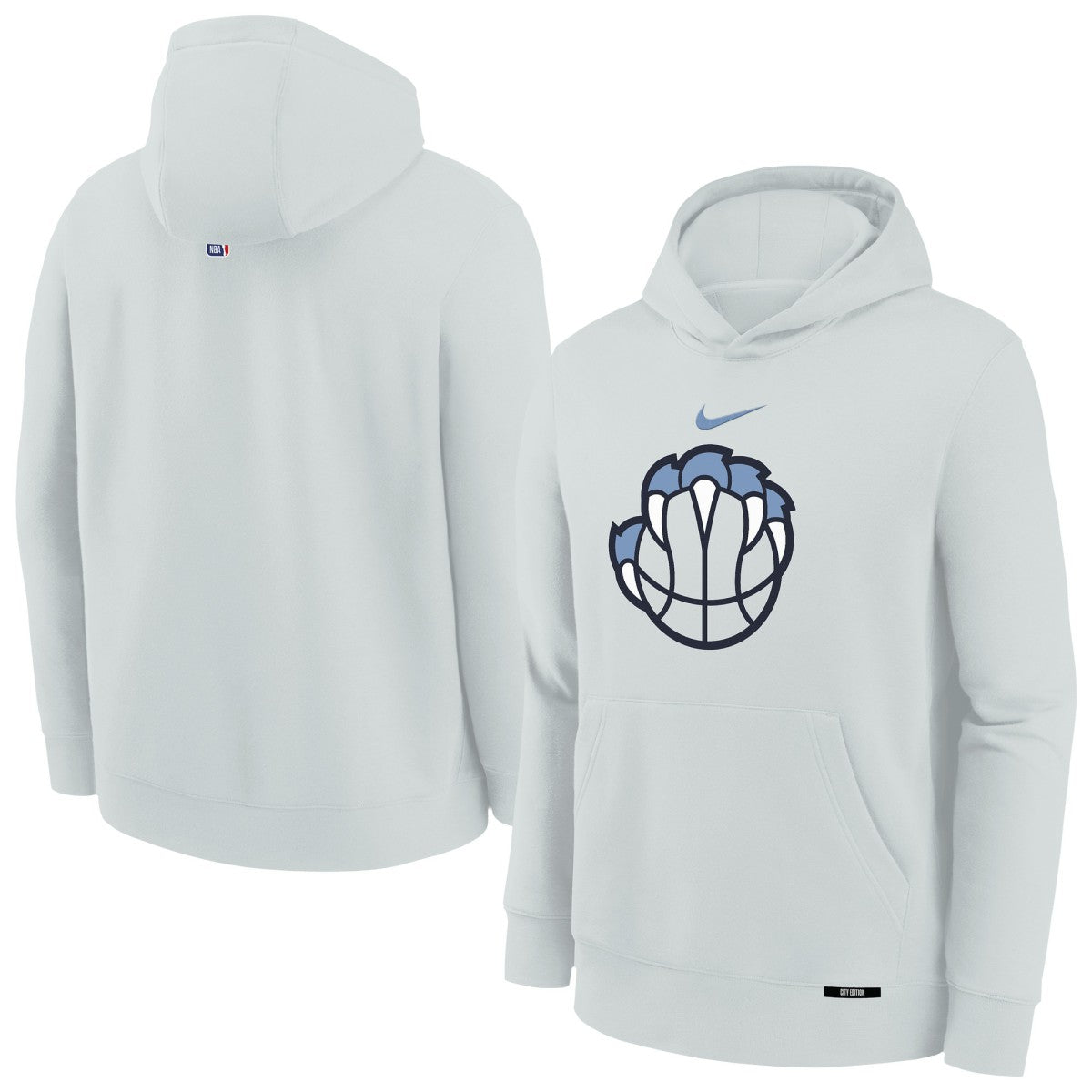 Memphis Grizzlies Youth 2025/26 City Edition Club Fleece Pullover Hoodie Silver