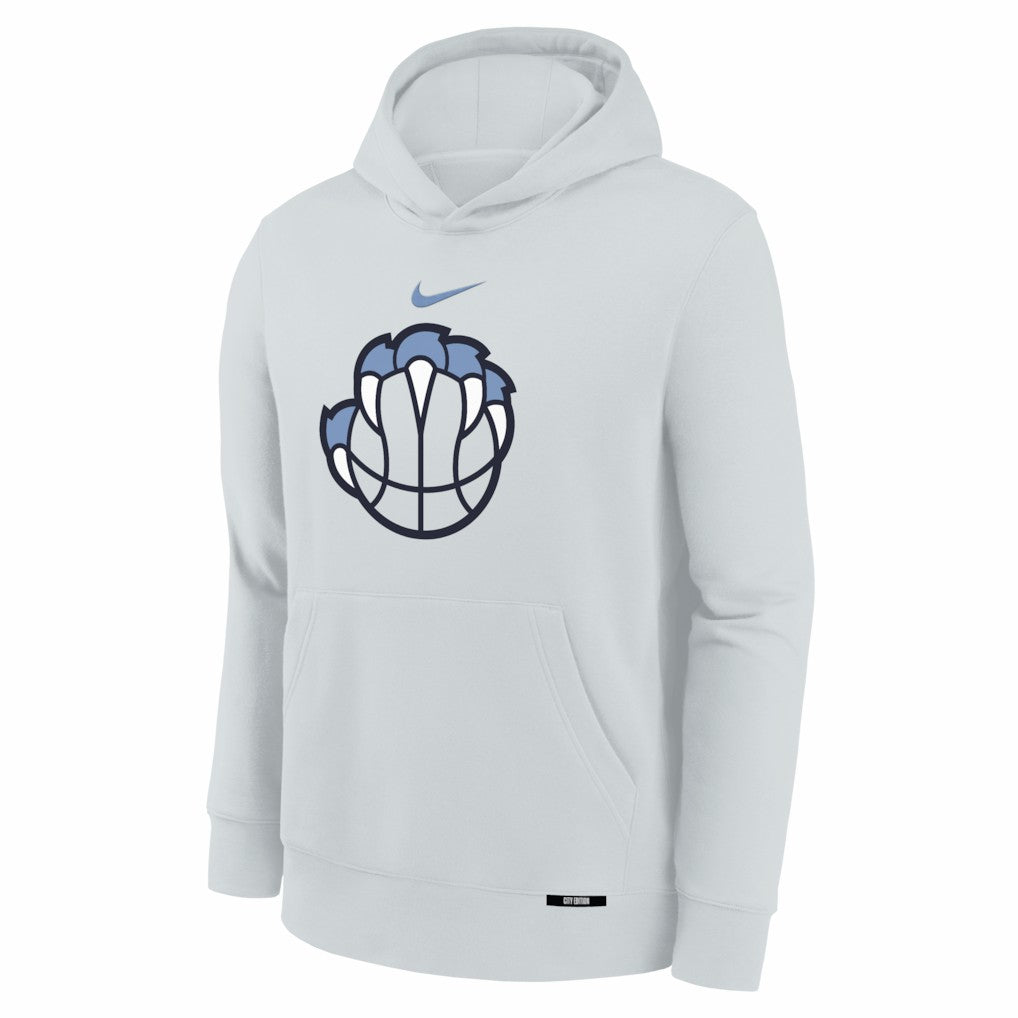 Memphis Grizzlies Youth 2025/26 City Edition Club Fleece Pullover Hoodie Silver