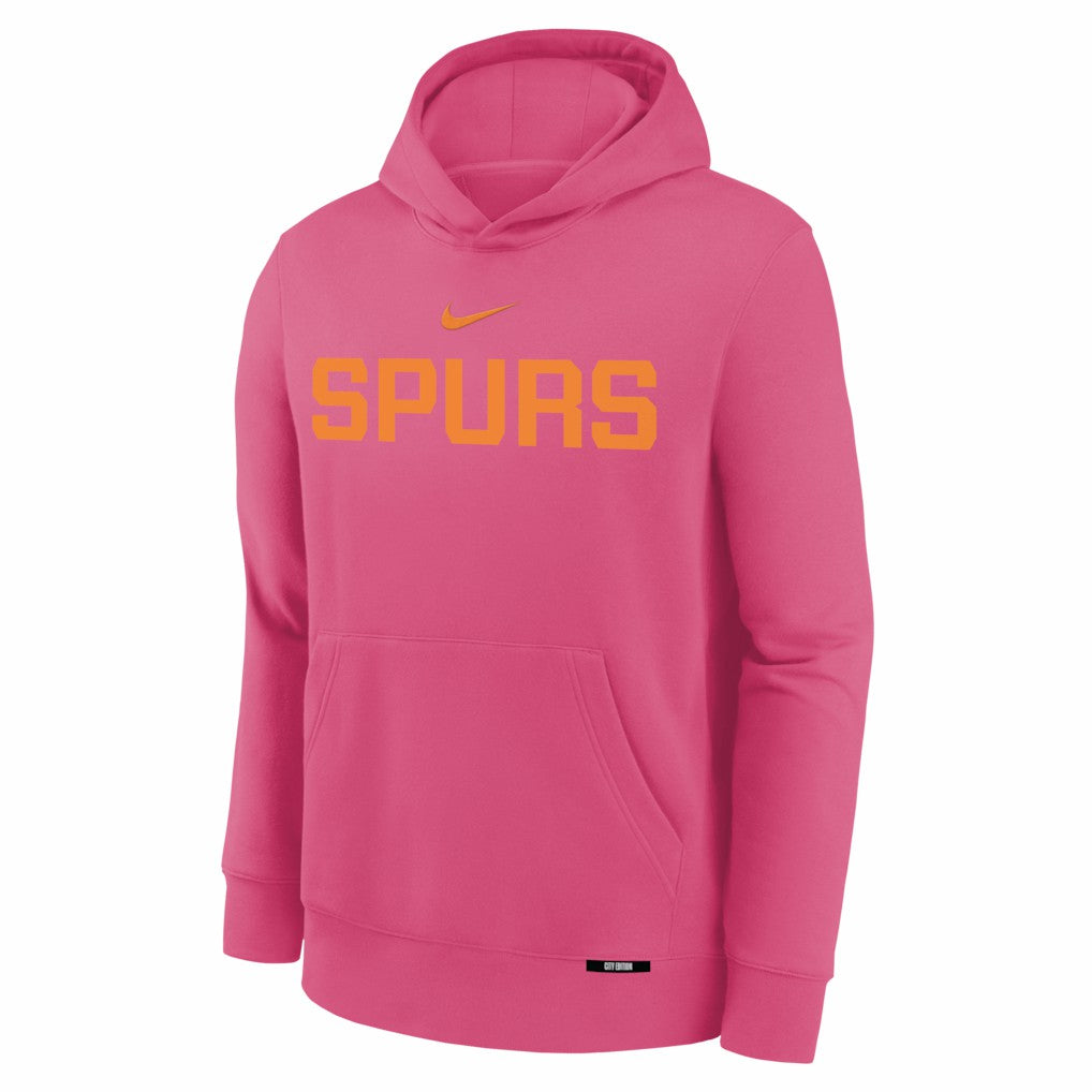 San Antonio Spurs Youth 2025/26 City Edition Club Fleece Pullover Hoodie Pink