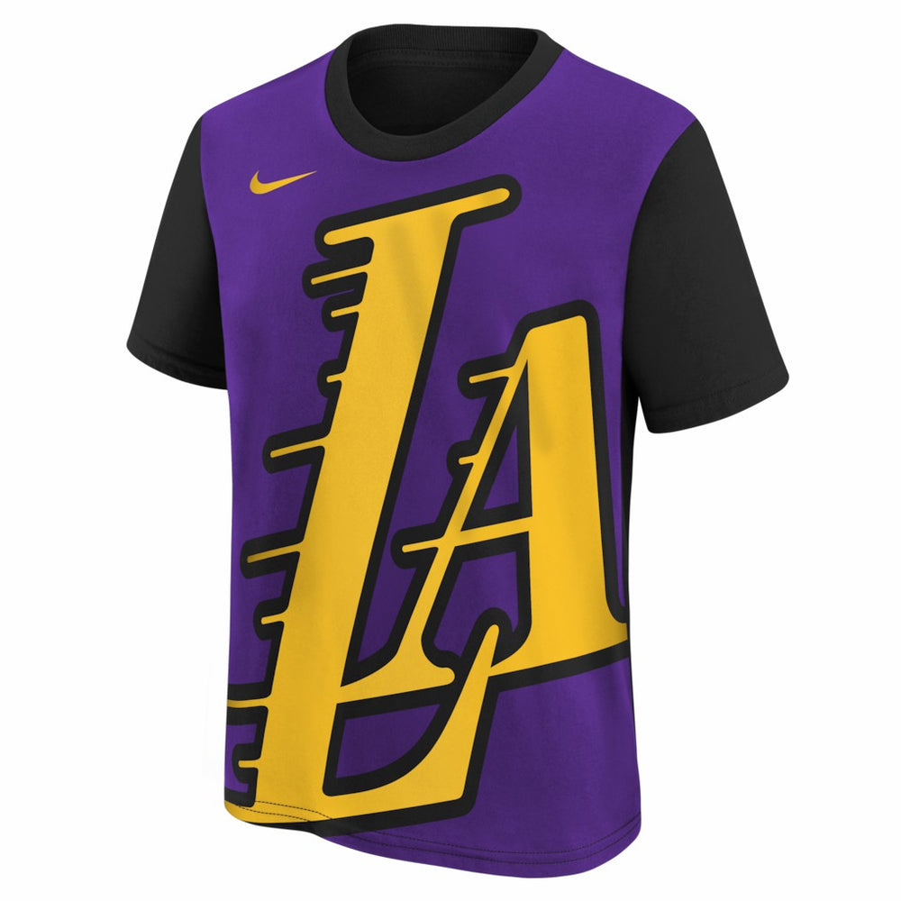 Los Angeles Lakers Youth 2025/26 City Edition Max90 T-Shirt Purple/Black