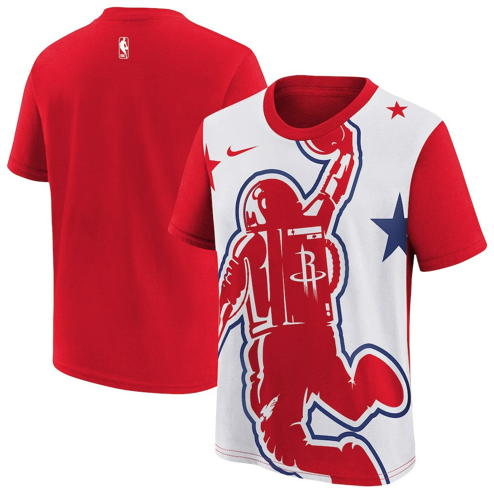 Houston Rockets Youth 2025/26 City Edition Max90 T-Shirt Red/White