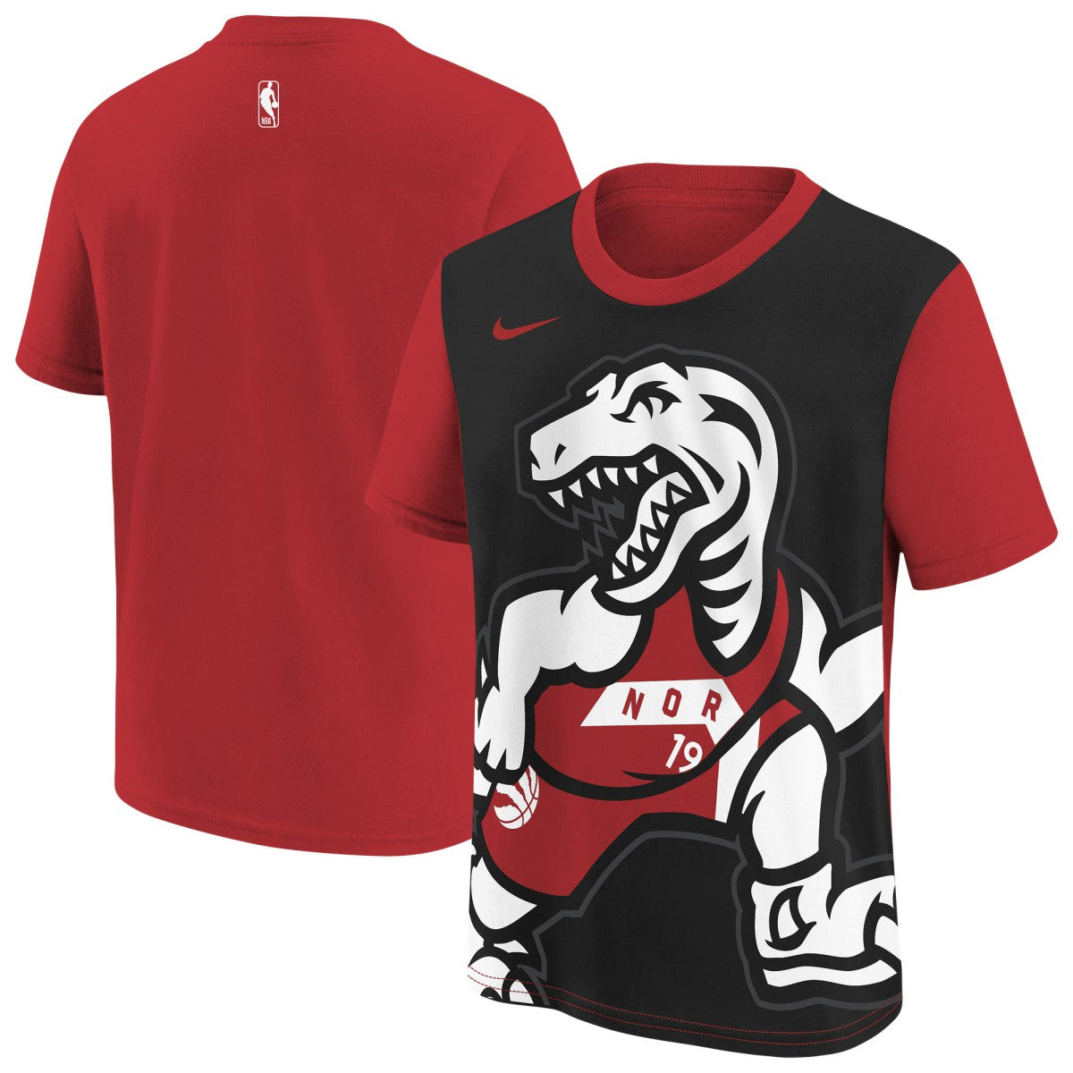 Toronto Raptors Youth 2025/26 City Edition Max90 T-Shirt Red/Black